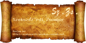 Szekszárdi Zsombor névjegykártya