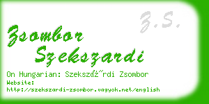 zsombor szekszardi business card